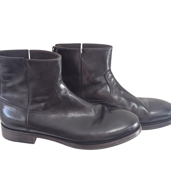 Project TWLV Flame Black Leather Ankle Boots... Size 42/US 9 main image 4